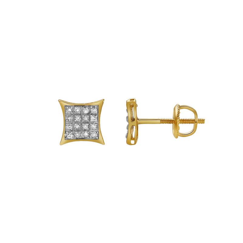 Nobreza 10K Yellow Gold Diamond Unisex Earrings - 0.12 Cts