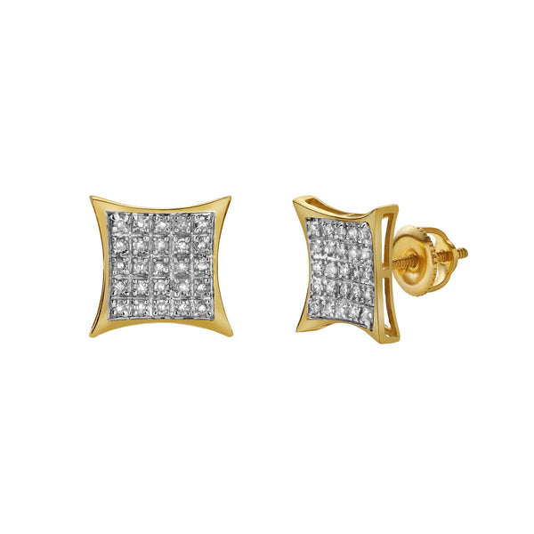 Devaneio 10K Yellow Gold Diamond Unisex Earrings - 0.21 Cts