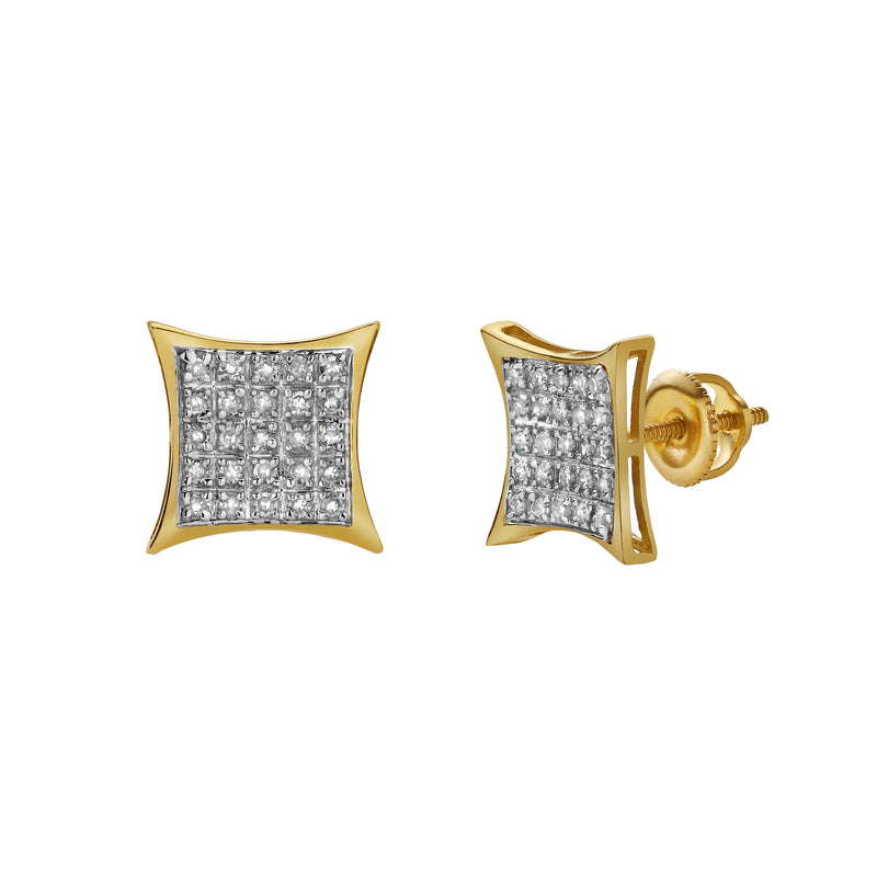 Devaneio 10K Yellow Gold Diamond Unisex Earrings - 0.21 Cts