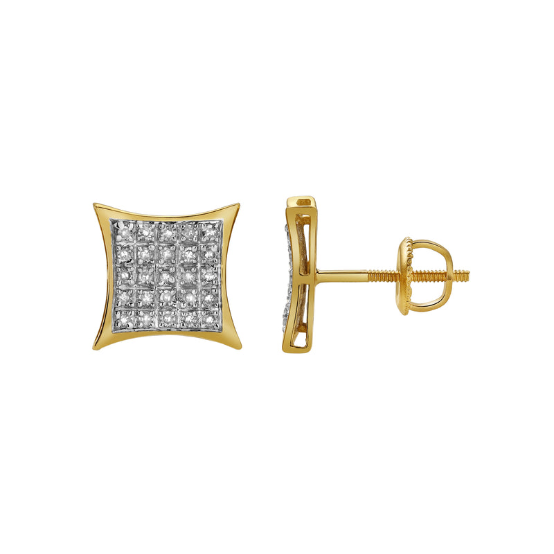 Devaneio 10K Yellow Gold Diamond Unisex Earrings - 0.21 Cts