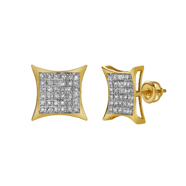 Bravura 10K Yellow Gold Diamond Unisex Earrings - 0.27 Cts