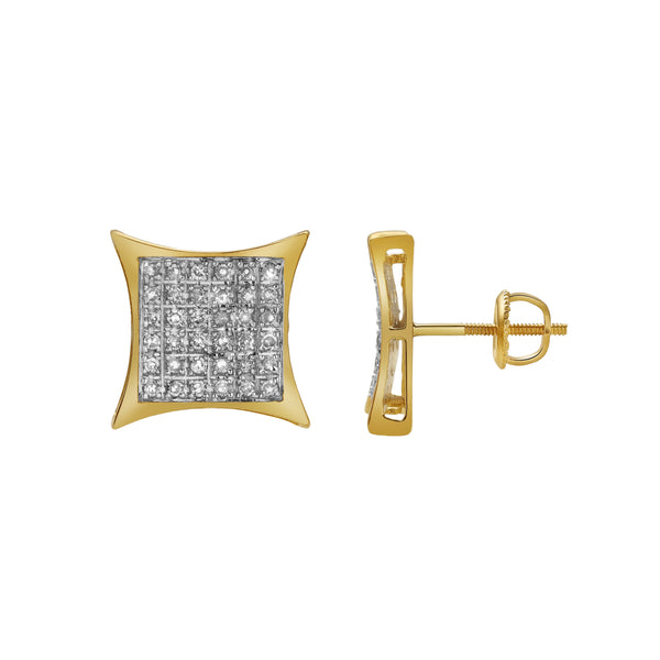 Bravura 10K Yellow Gold Diamond Unisex Earrings - 0.27 Cts