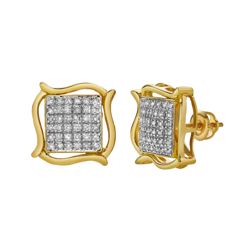 Luminoso 10K Yellow Gold Diamond Unisex Earrings - 0.28 Cts