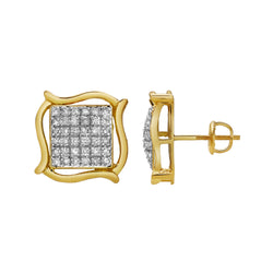 Luminoso 10K Yellow Gold Diamond Unisex Earrings - 0.28 Cts