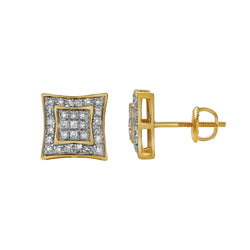 Espelho 10K Yellow Gold Diamond Unisex Earrings - 0.21 Cts