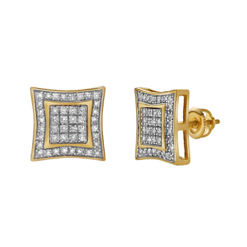 Vontade 10K Yellow Gold Diamond Unisex Earrings - 0.32 Cts