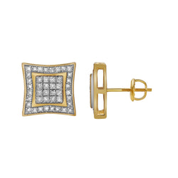 Vontade 10K Yellow Gold Diamond Unisex Earrings - 0.32 Cts