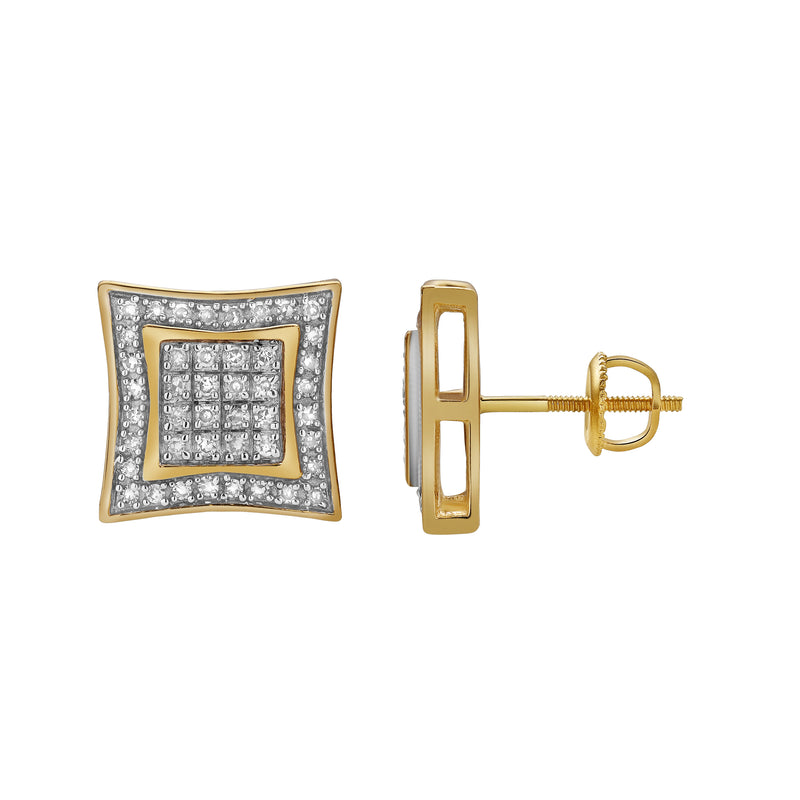 Vontade 10K Yellow Gold Diamond Unisex Earrings - 0.32 Cts