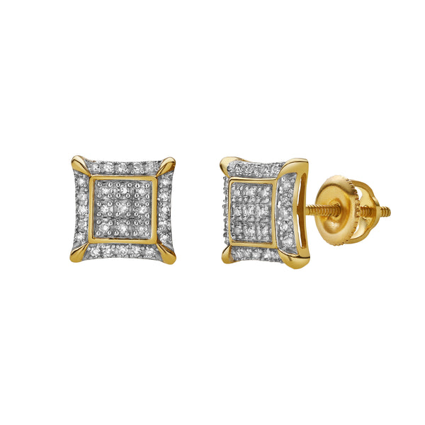 Borrifar 10K Yellow Gold Diamond Unisex Earrings - 0.14 Cts