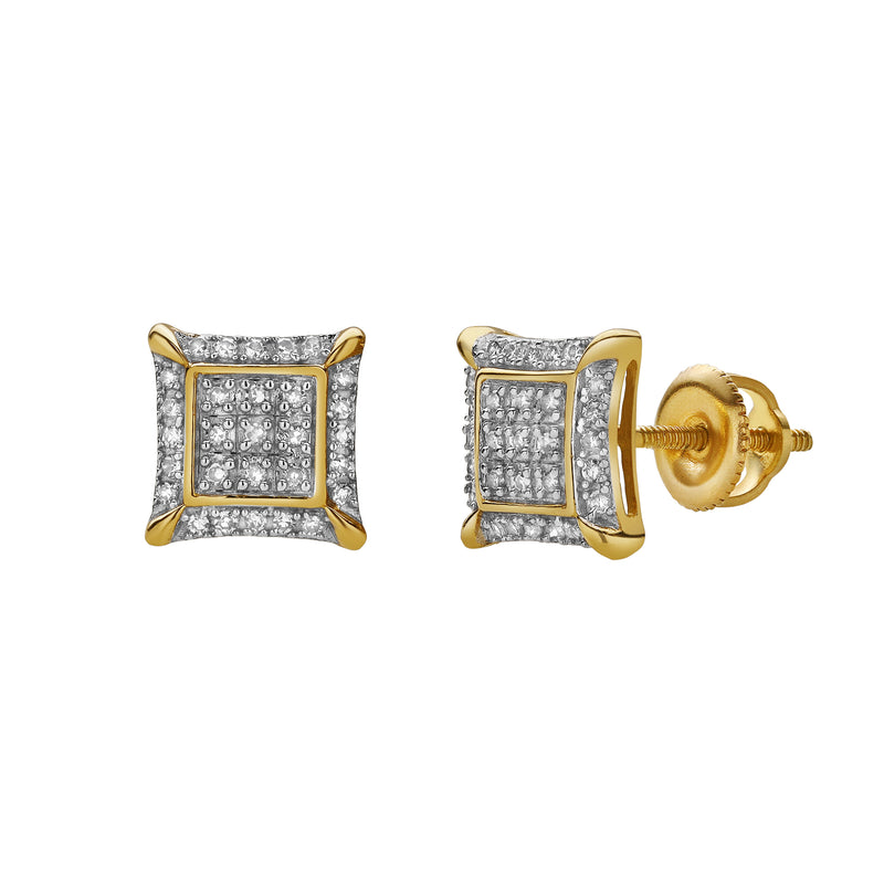 Borrifar 10K Yellow Gold Diamond Unisex Earrings - 0.14 Cts