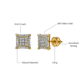 Borrifar 10K Yellow Gold Diamond Unisex Earrings - 0.14 Cts