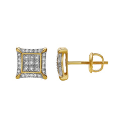 Borrifar 10K Yellow Gold Diamond Unisex Earrings - 0.14 Cts