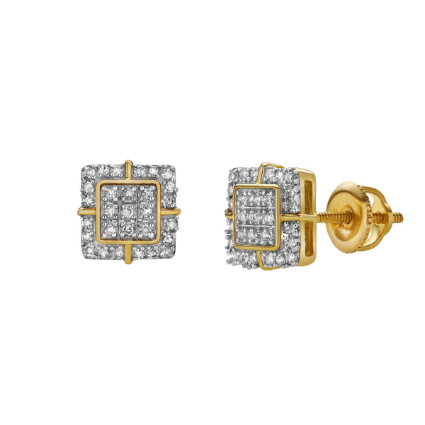 Empatia 10K Yellow Gold Diamond Unisex Earrings - 0.15 Cts