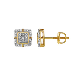 Empatia 10K Yellow Gold Diamond Unisex Earrings - 0.15 Cts