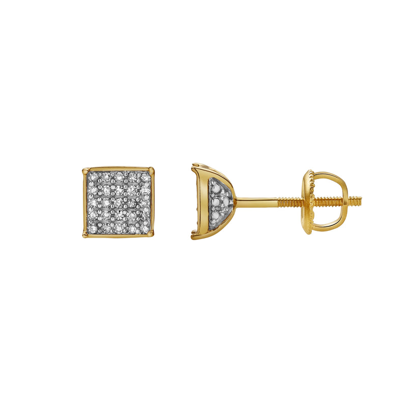 Noturno 10K Yellow Gold Diamond Unisex Earrings - 0.14 Cts