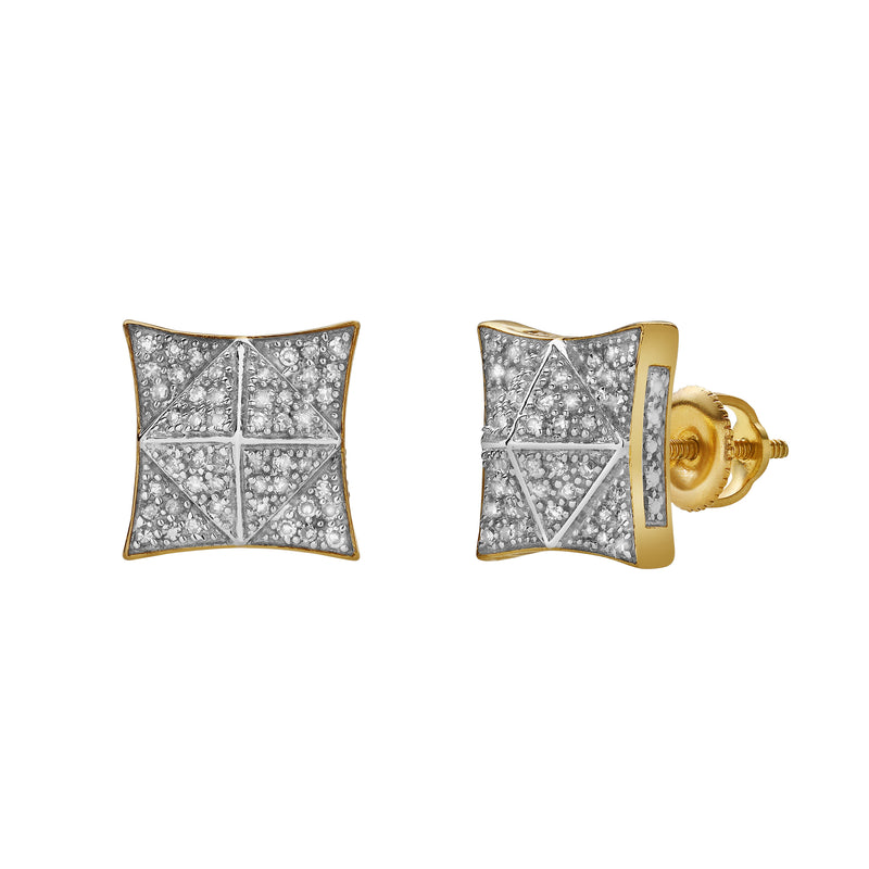 Paz 10K Yellow Gold Diamond Unisex Earrings - 0.17 Cts