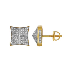 Paz 10K Yellow Gold Diamond Unisex Earrings - 0.17 Cts