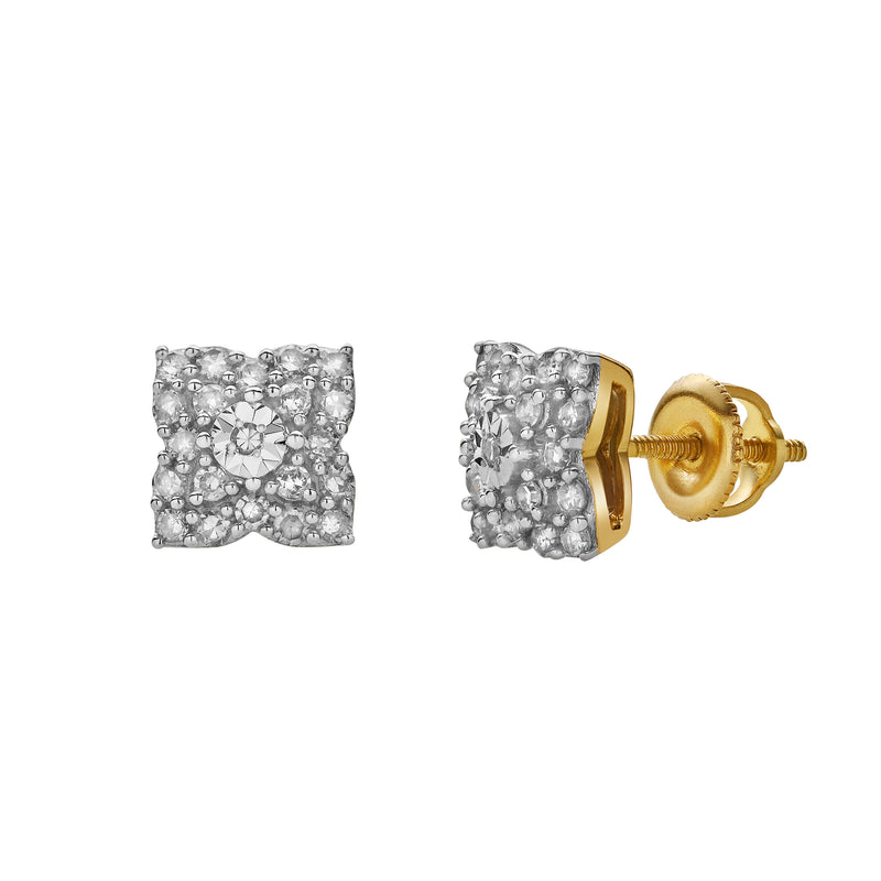 Sombra 10K Yellow Gold Diamond Unisex Earrings - 0.26 Cts