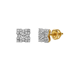 Suave 10K Yellow Gold Diamond Unisex Earrings - 0.37 Cts