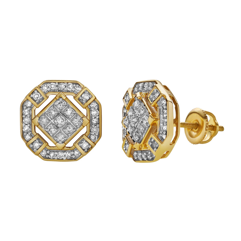 Tempestade 10K Yellow Gold Diamond Unisex Earrings - 0.32 Cts