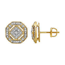 Tempestade 10K Yellow Gold Diamond Unisex Earrings - 0.32 Cts