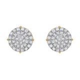 Dartboard Stud 14K Yellow Gold Diamond Earrings 0.93 ct. tw.