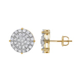 Dartboard Stud 14K Yellow Gold Diamond Earrings 0.93 ct. tw.