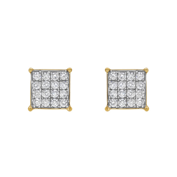 Square Prism 14K Yellow Gold Diamond Earrings 0.43 ct. tw.