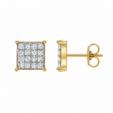 Square Prism 14K Yellow Gold Diamond Earrings 0.43 ct. tw.