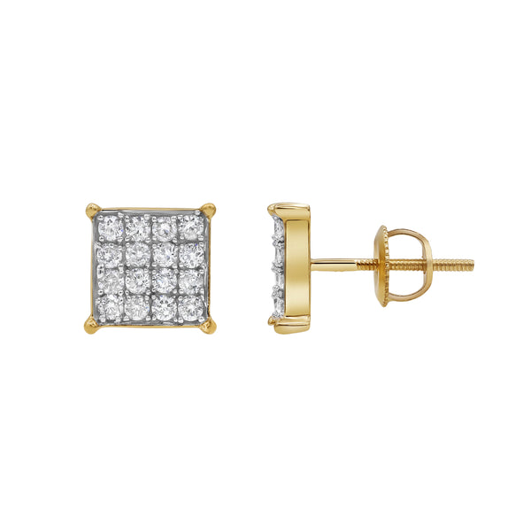 Symmetric Square 14K Yellow Gold Diamond Earrings 0.51 ct. tw.