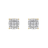 Rounded Square 14K Yellow Gold Diamond Earrings 0.31 ct. tw.