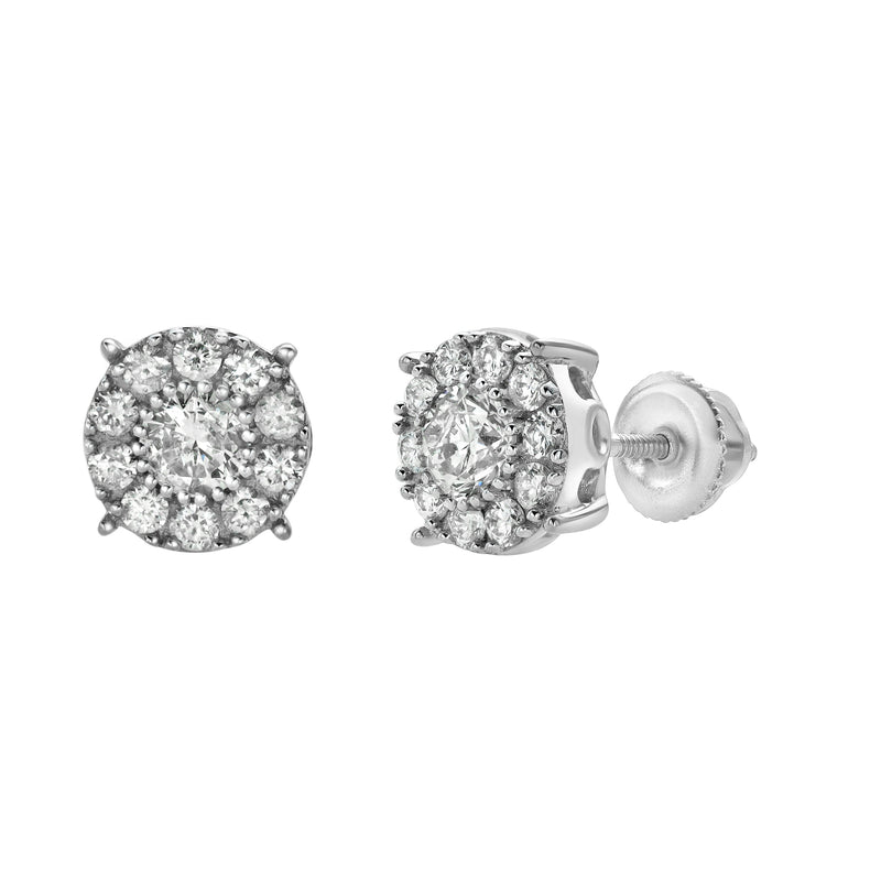 RShack Diamond 0.78 ct. tw. 14K White Gold Earrings