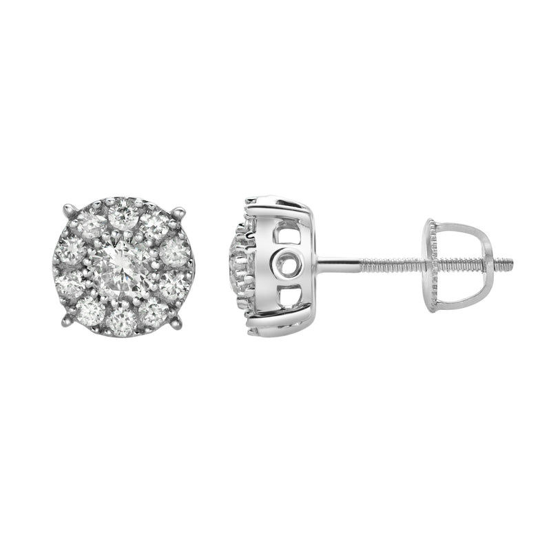 RShack Diamond 0.78 ct. tw. 14K White Gold Earrings