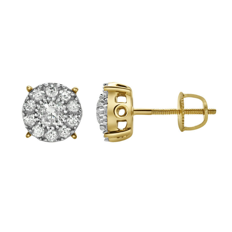 RShack Diamond 0.76 ct. tw. 14K Yellow Gold Earrings