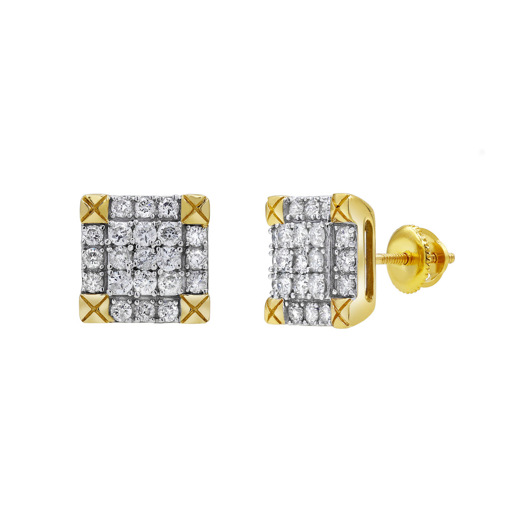 14K store Yellow Gold B Luce Diamond Simulant Drop Earrings