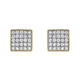 Square Tile 14K Yellow Gold Diamond Earrings 0.77 ct. tw.