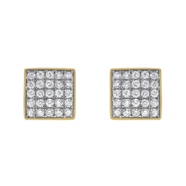 Square Tile 14K Yellow Gold Diamond Earrings 0.77 ct. tw.