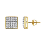 Square Tile 14K Yellow Gold Diamond Earrings 0.77 ct. tw.