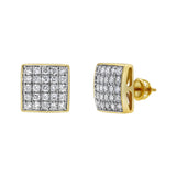 Block Beat Diamond 1.00 ct. tw. 14K Yellow Gold Earrings