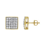 Block Beat Diamond 1.00 ct. tw. 14K Yellow Gold Earrings