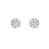 Aura 14K Rose Gold Flower Cluster Diamond Unisex Earrings - 0.16 Ct