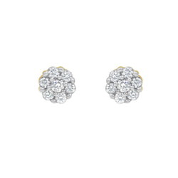 Petite Cluster Stud 14K Yellow Gold Diamond Earrings 0.16 ct. tw.