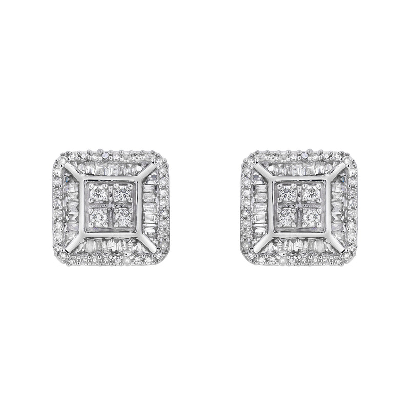 Drip Buckle Diamond 1.00 ct. tw. 14K White Gold Earrings