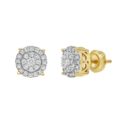 Concentric Circle 14K Yellow Gold Diamond Earrings 0.5 ct. tw.