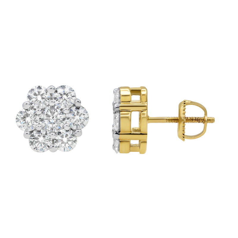 Luxe Cluster Stud 14K Yellow Gold Diamond Earrings 2.26 ct. tw.