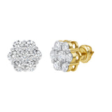 Swanky Cluster Stud 14K Yellow Gold Diamond Earrings 2.49 ct. tw.