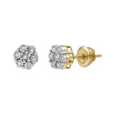 Dainty Cluster Stud 10K Yellow Gold Diamond Earrings 0.05 ct. tw.