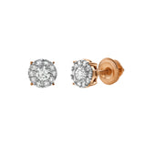Blazers S 14K Rose Gold Diamond Stud Earrings - 0.25ct.