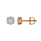Blazers S 14K Rose Gold Diamond Stud Earrings - 0.25ct.