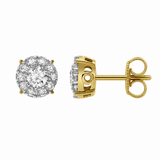 Blazers S 14K Yellow Gold Diamond Stud Earrings - 0.25ct.
